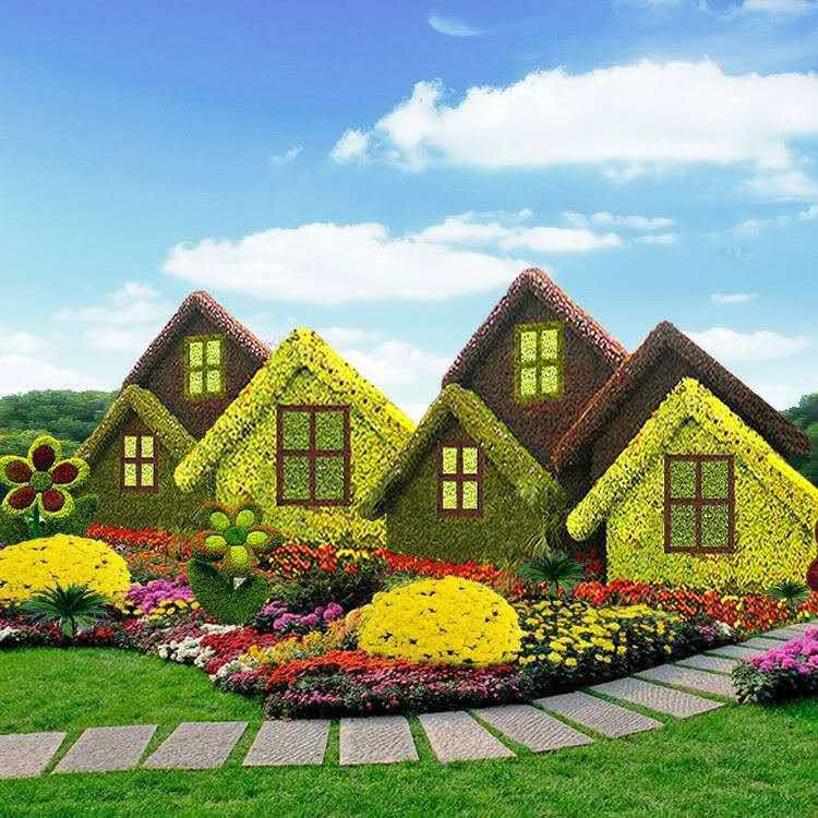公園五色草造型